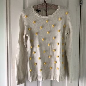 Talbots yellow Pom sweater